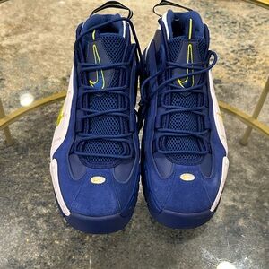 Nike Air Max Penny 1 Warriors BLUE WHITE Suede GOLD SWISH Sz 10 (685153-401)